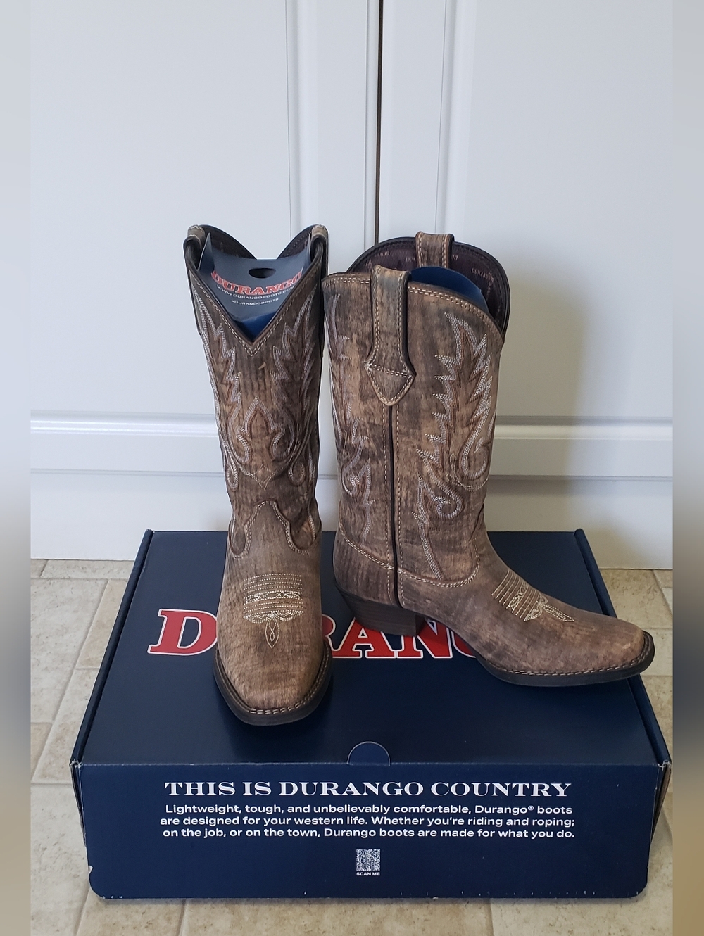 Durango Women's Dream Catcher Brown Embroidered Western Cowboy Boots